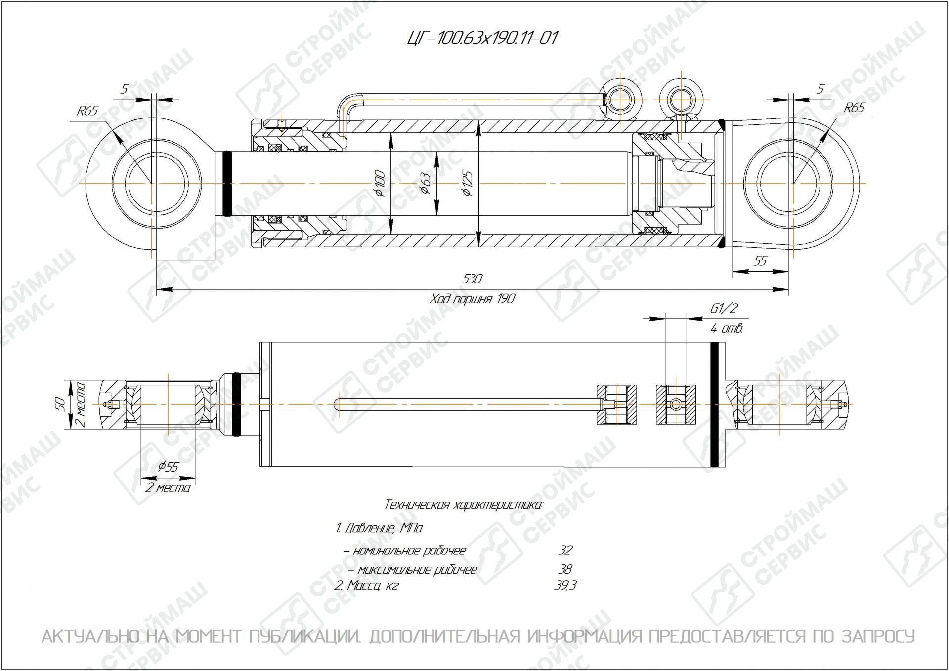 ЦГ-100.63х190.11-01 Гидроцилиндр