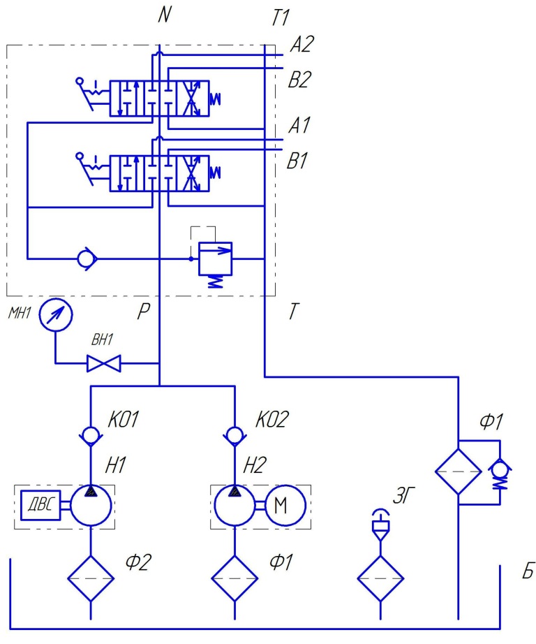 Схема маслостанция гидравлическая